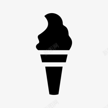 冰淇淋筒杯筒冰锥图标图标