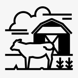 养牛场农场农业养牛场图标高清图片