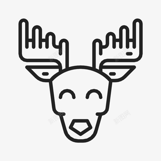 鹿圣诞节角图标svg_新图网 https://ixintu.com 圣诞节 角 鹿