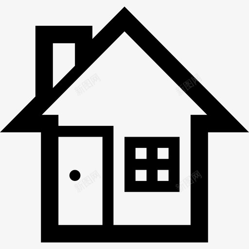 家房子地方图标svg_新图网 https://ixintu.com 地方 家 房子 粗轮廓