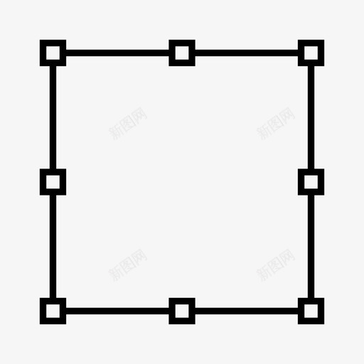 矩形控制柄调整大小图标svg_新图网 https://ixintu.com 变换 控制柄 矢量矩形 设计界面 调整大小