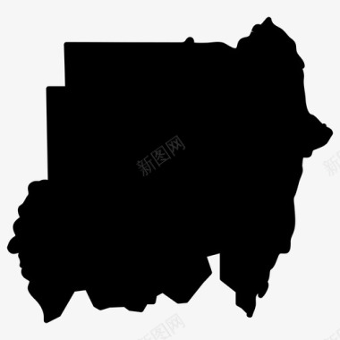 苏丹地图非洲国家地图填充图标图标