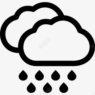 暴雨降雨天气图标图标