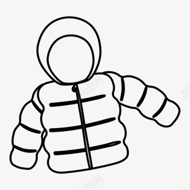 冬衣衣服蓬松的夹克图标图标