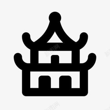 寺庙中国宝塔图标图标