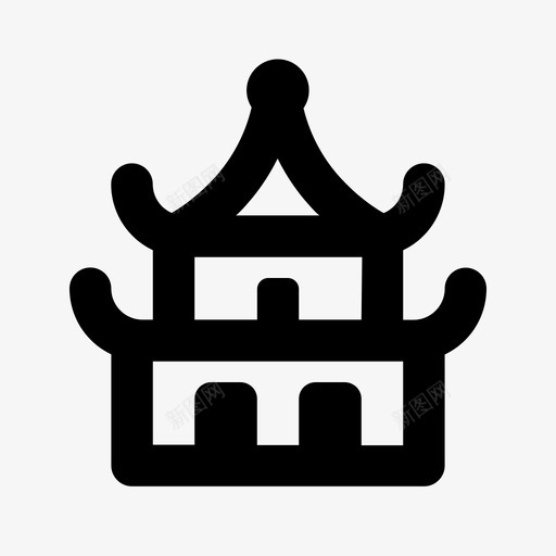 寺庙中国宝塔图标svg_新图网 https://ixintu.com 中国 宗教 宝塔 寺庙