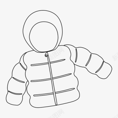 冬衣衣服蓬松的夹克图标图标