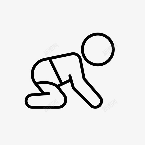 爬行婴儿儿童尿布图标svg_新图网 https://ixintu.com 儿童 尿布 幼儿 爬行婴儿 站起来