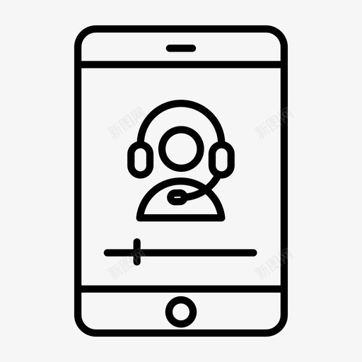 视频通话商务耳机图标svg_新图网 https://ixintu.com 商务 智能手机 耳机 视频通话 项目管理线路图标