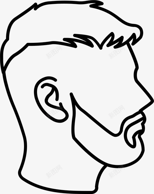 高褪色理发头发图标svg_新图网 https://ixintu.com 头发 沙龙 理发 男性 男性发型轮廓 高褪色