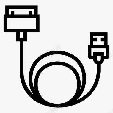 电缆充电电池充电图标图标