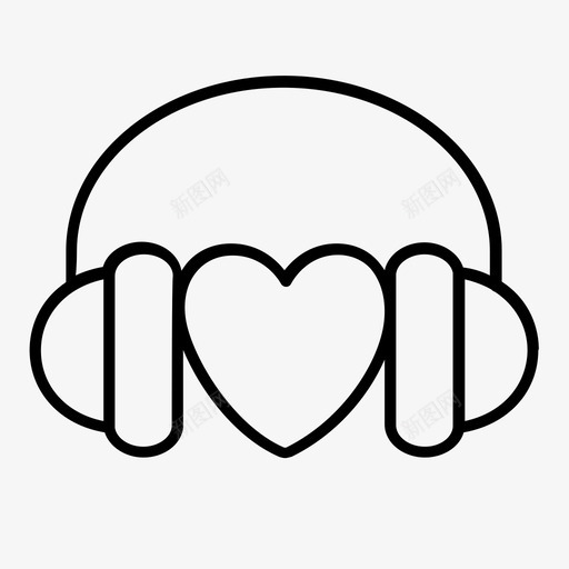 听着耳机心图标svg_新图网 https://ixintu.com 听着 心 爱 耳机 音乐