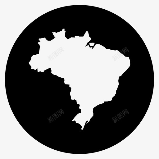 巴西地图巴西南美洲图标svg_新图网 https://ixintu.com 南美洲 巴西 巴西地图