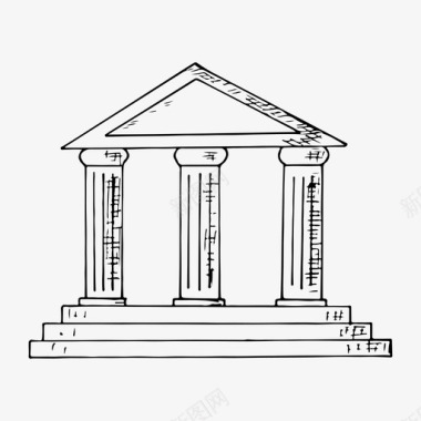 神庙建筑希腊图标图标