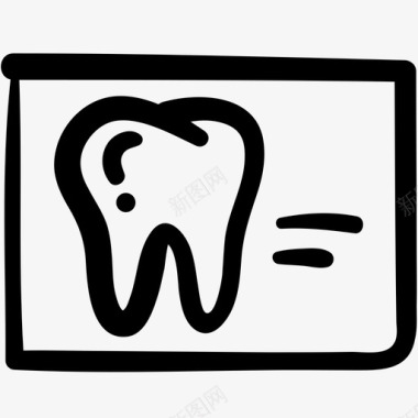 牙科记录涂鸦牙齿图标图标