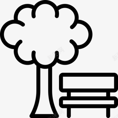 公园长凳复活节图标图标
