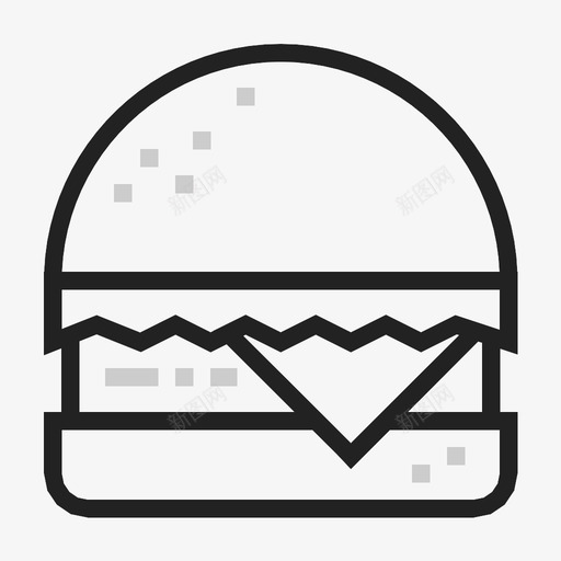 芝士汉堡小面包图标svg_新图网 https://ixintu.com 小面包 芝士汉堡