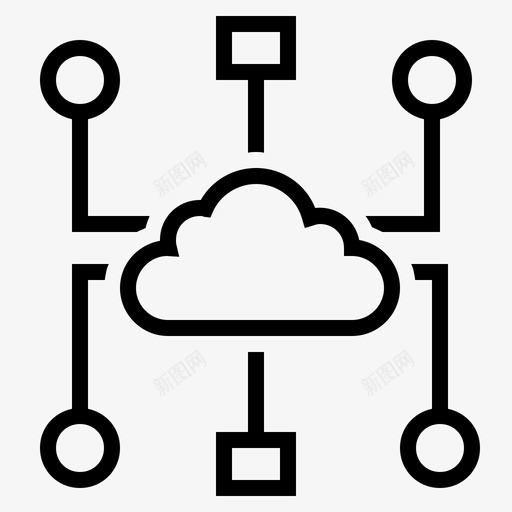 云计算云网络云技术图标svg_新图网 https://ixintu.com 云技术 云网络 云计算