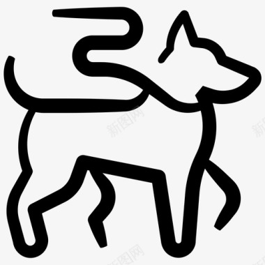狗狗拴在皮带上宠物图标图标