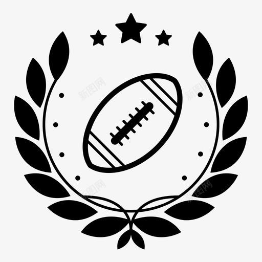 橄榄球成就徽章图标svg_新图网 https://ixintu.com 徽章 成就 成就徽章 橄榄球 花环 足球 运动