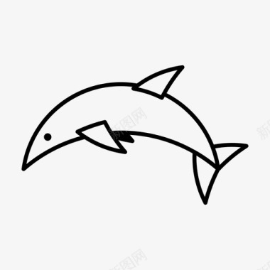 海豚水生哺乳动物鲸目动物图标图标