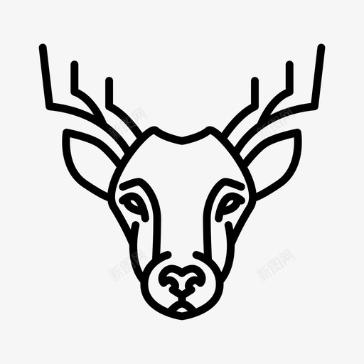 鹿动物脸图标svg_新图网 https://ixintu.com 丛林 动物 动物脸图标 脸 野生 驯鹿 鹿