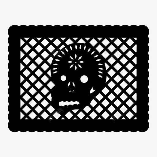 骷髅班纳班纳纸装饰图标svg_新图网 https://ixintu.com 墨西哥 死亡日 班纳纸 皮卡纸 装饰 骷髅班纳