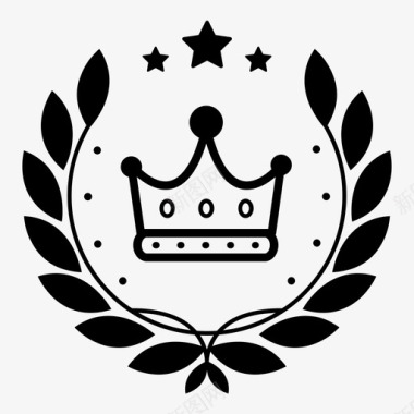 王冠成就徽章图标图标