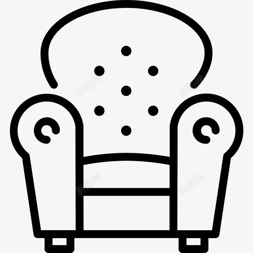 扶手椅舒适家具图标svg_新图网 https://ixintu.com 家具 扶手椅 沙发 社交部分2 舒适