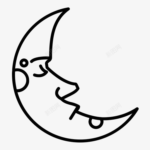 月亮陨石坑新月图标svg_新图网 https://ixintu.com 夜晚 新月 月亮 睡眠 行星 陨石坑