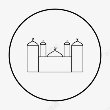 清真寺信仰文化图标图标