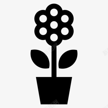 花花序盆栽植物图标图标