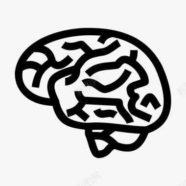 人脑头器官图标图标