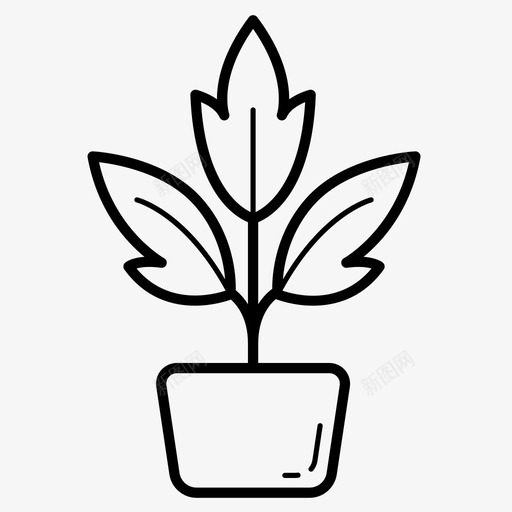 叶子花园树植物图标svg_新图网 https://ixintu.com 叶子 植物 盆栽 花园树 花园树套装1 花瓶