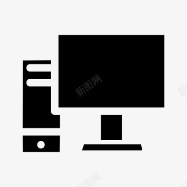 电脑电脑显示器电脑塔图标图标