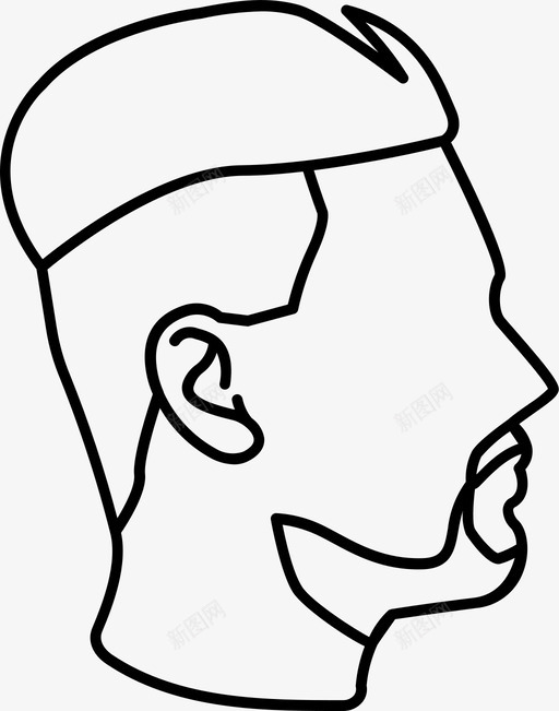 下切理发男性图标svg_新图网 https://ixintu.com 下切 侧面 沙龙 理发 男性 男性发型轮廓