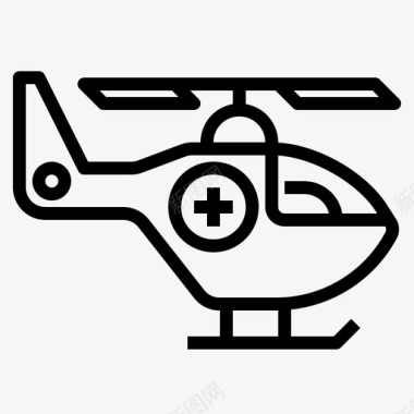 空中救护急救直升机图标图标
