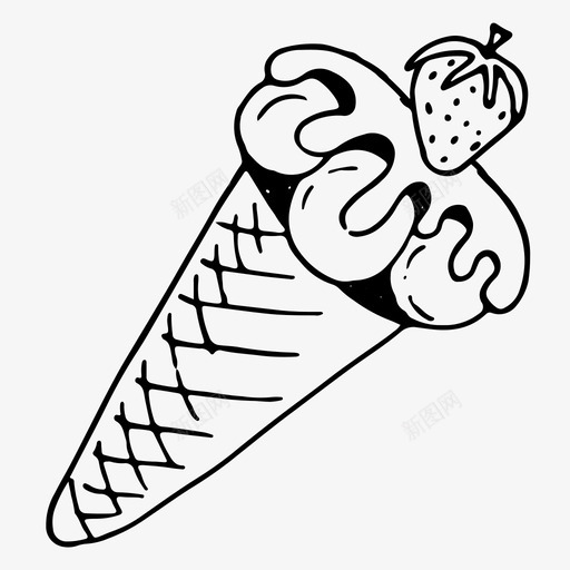 冰淇淋筒烘焙产品美味图标svg_新图网 https://ixintu.com 冰淇淋 冰淇淋筒 烘焙产品 甜点 糖果 美味