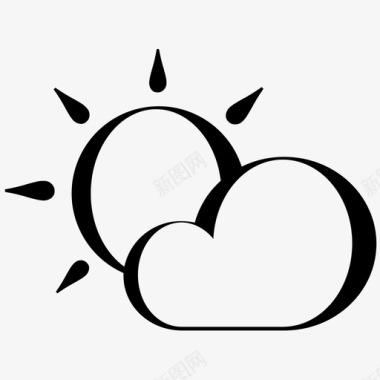 太阳云气候多云图标图标
