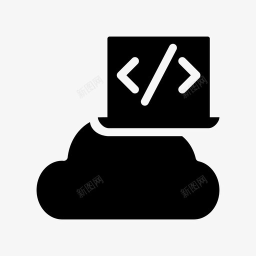 编程云编码图标svg_新图网 https://ixintu.com 云 开发 编码 编程 艺术设计开发字形图标