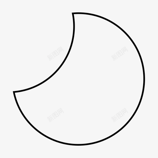 月亮晚安相位图标svg_新图网 https://ixintu.com 困倦 晚安 月亮 月亮线 相位 睡眠