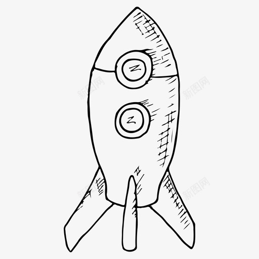 火箭飞行手绘图标svg_新图网 https://ixintu.com 太空 手绘 火箭 素描 飞行