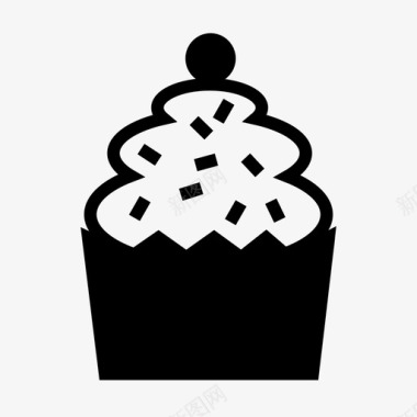 纸杯蛋糕甜点活动和派对图标图标