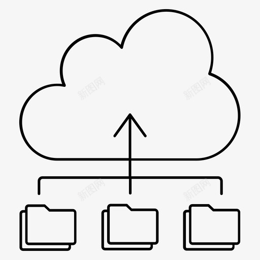 云存储文件共享文件传输图标svg_新图网 https://ixintu.com it业务 上传文件 云存储 托管 文件传输 文件共享