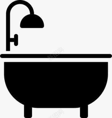 浴缸浴室家具图标图标