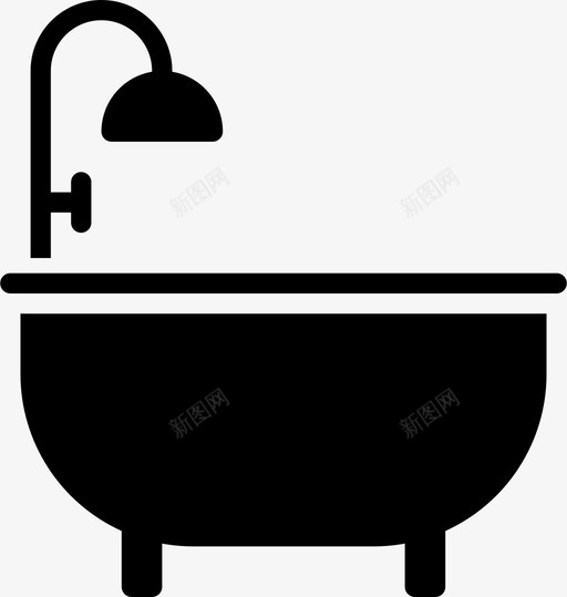 浴缸浴室家具图标svg_新图网 https://ixintu.com 家具 家具2 房子 洗衣房 浴室 浴缸