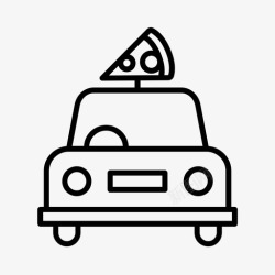披萨送餐车送披萨送车送司机图标高清图片