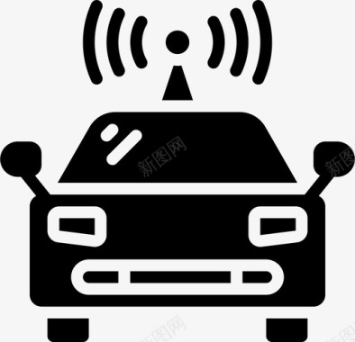 自动驾驶汽车未来科技图标图标