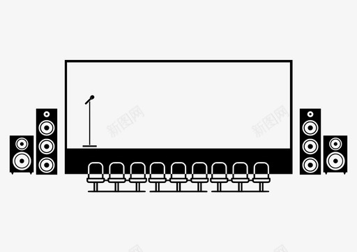 舞台背景麦克风图标svg_新图网 https://ixintu.com 舞台背景 麦克风