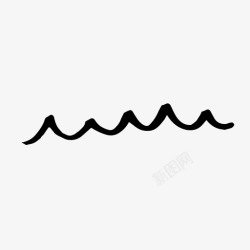 手工绘制的海滩波浪海滩海洋图标高清图片